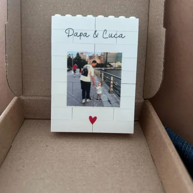 Personalized Fold-Out Daddy & Me Brick Photo Block Gift