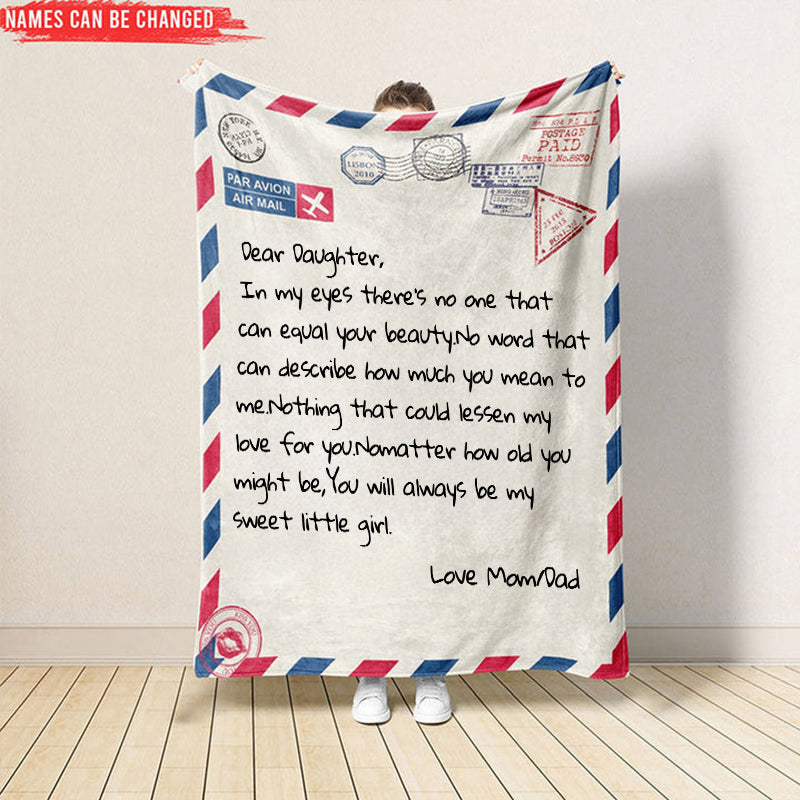 Personalized Letter Blanket Gift For Daughter Birthday Gift