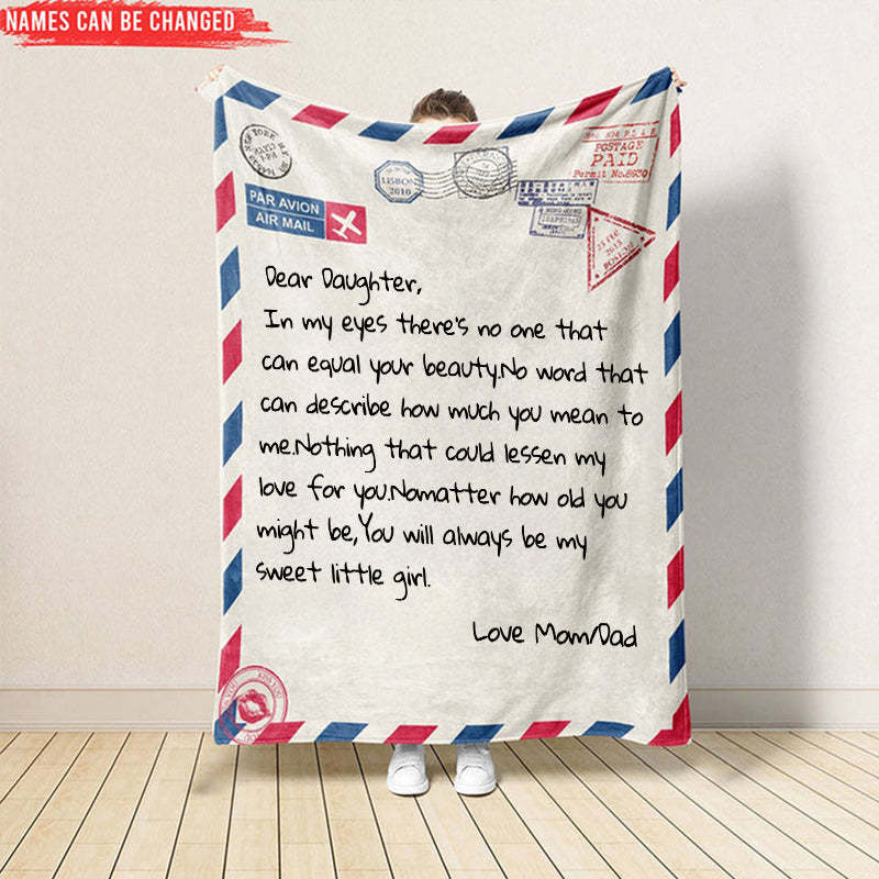 Personalized Letter Blanket Gift For Daughter Birthday Gift