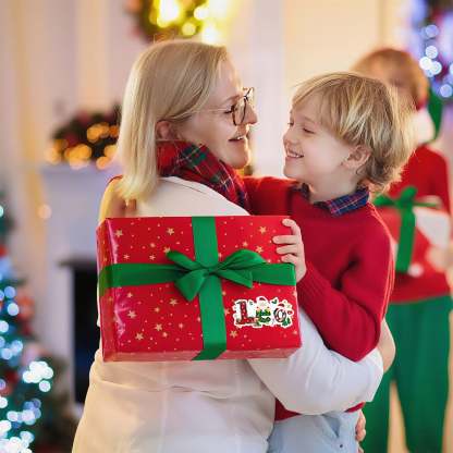 Personalized Waterproof Santa Claus and Elk Design Name Sticker Labels for Christmas Decoration