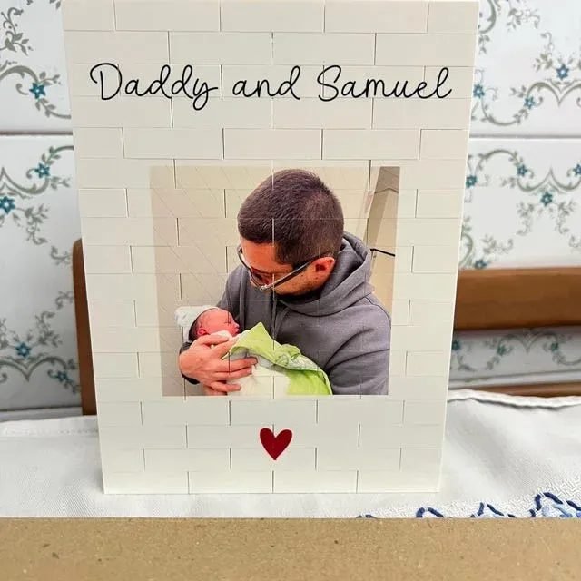 Personalized Fold-Out Daddy & Me Brick Photo Block Gift