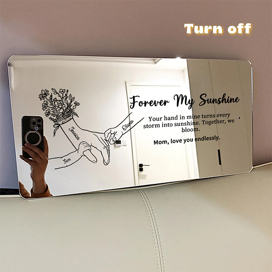 🤝Hand in Hand Personalized Mom and Kids Personalized Mirror Light - Creative Mother's Day Gift