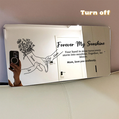 🤝Hand in Hand Personalized Mom and Kids Personalized Mirror Light - Creative Mother's Day Gift