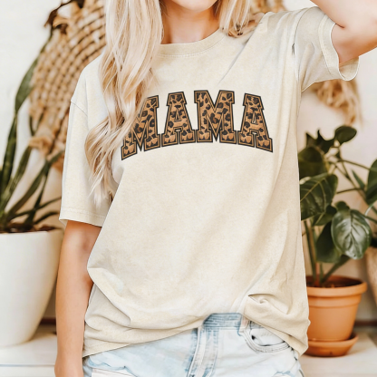 Vintage Leopard MAMA Tee Retro Washed Graphic T-Shirt Perfect Mother’s Day Gift