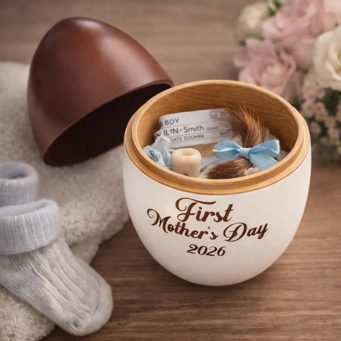 Keepsake box for new mom, perfect first Mother’s Day gift from baby