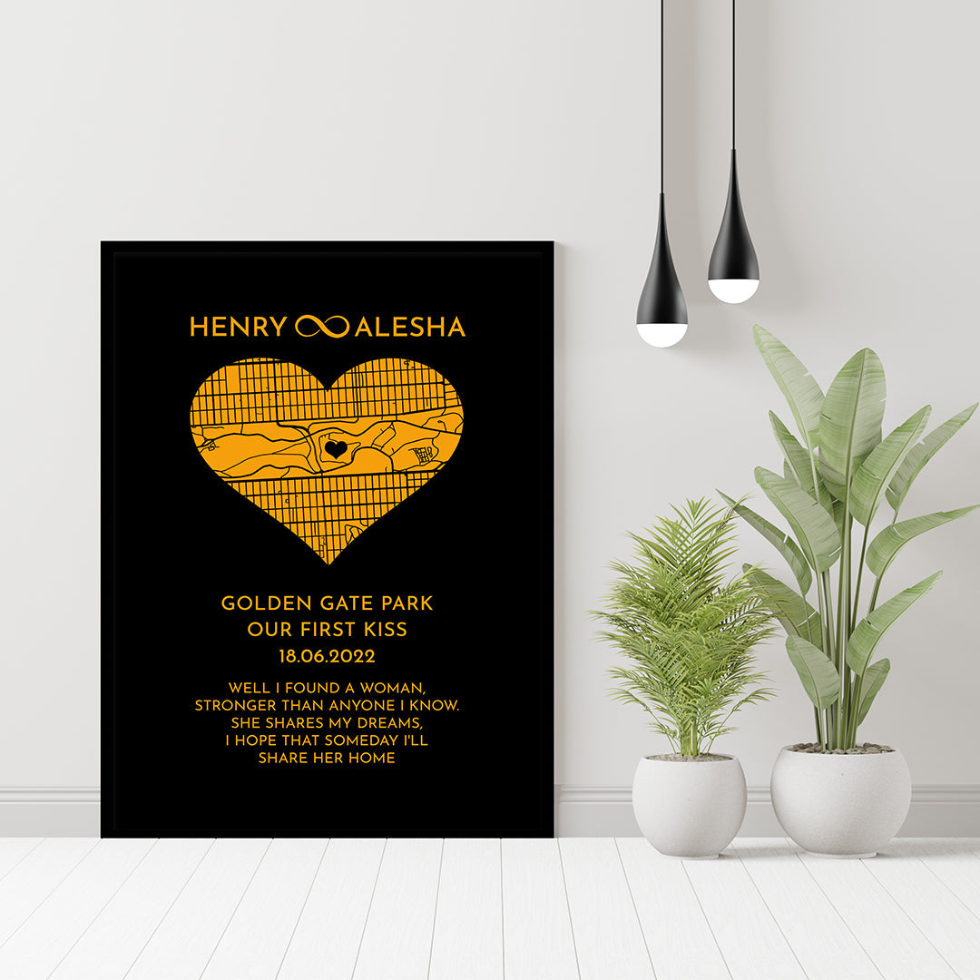 CUSTOM ART / HEART MAP DESIGN- For Memory Gift