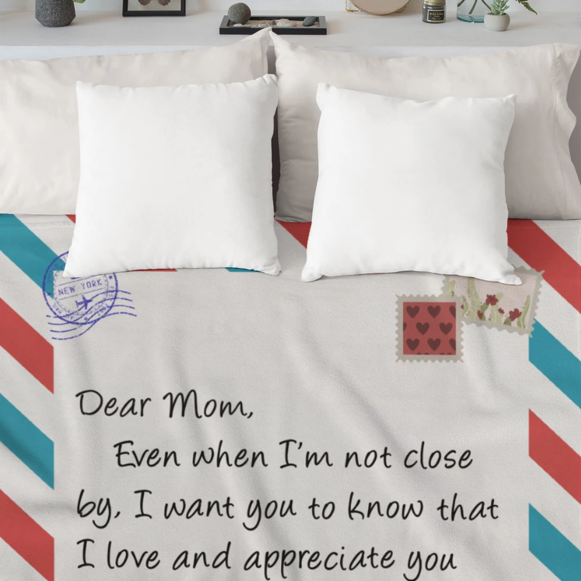 Mom Blanket w Photo, Personalized Gifts For Mom, Mom Gifts from Daughter, Personalized Blanket Letter to Mom, Long Distance Mom and Daughter-Creatgifts