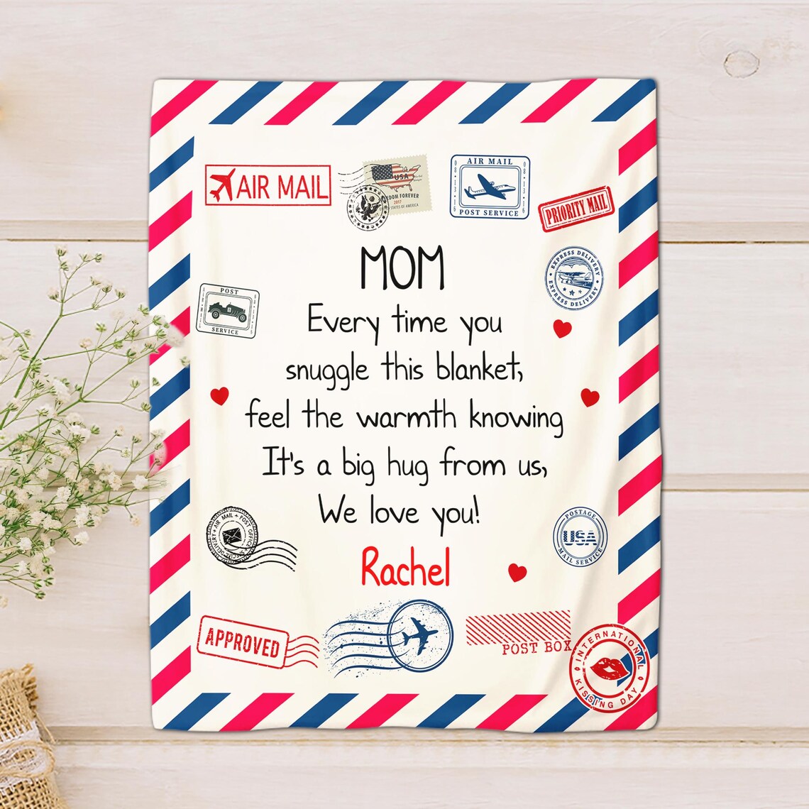 Personalized Mothers Day Gifts, Gifts for Mom, Letter To Mom Blanket, Your Own Meaningful Message, Mama Mom Gifts from Daughter/Son-Creatgifts