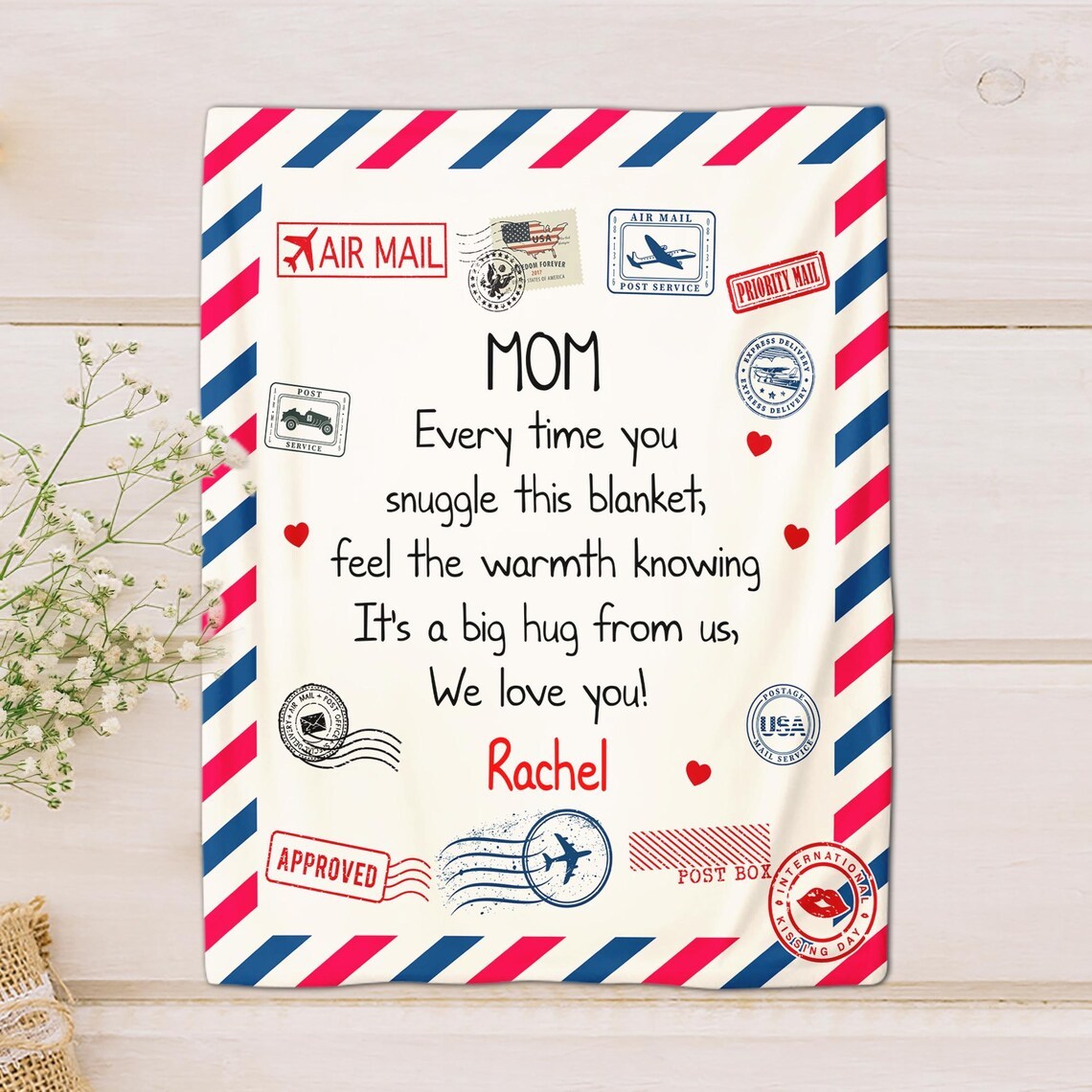 Personalized Mothers Day Gifts, Gifts for Mom, Letter To Mom Blanket, Your Own Meaningful Message, Mama Mom Gifts from Daughter/Son-Creatgifts