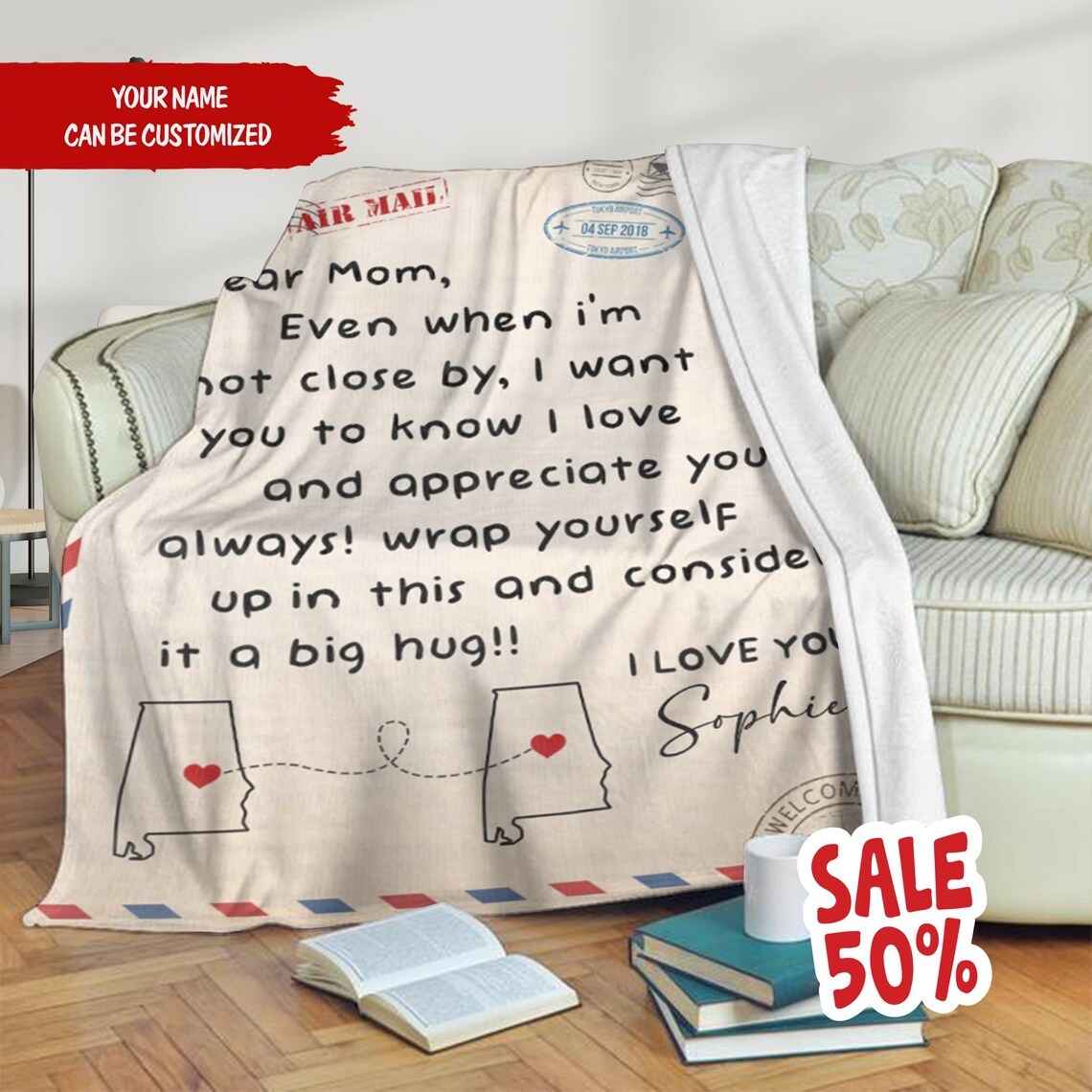 Personalized Dear Mom Blanket, Customized Love And Appreciate Blanket, Mother’s Day Gift, Gift For Mom.Grandma-Creatgifts