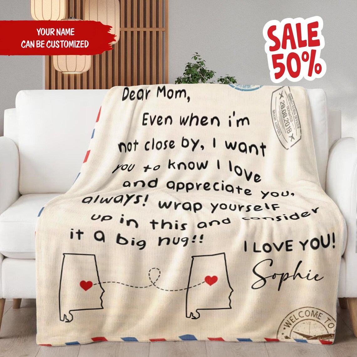 Personalized Dear Mom Blanket, Customized Love And Appreciate Blanket, Mother’s Day Gift, Gift For Mom.Grandma-Creatgifts