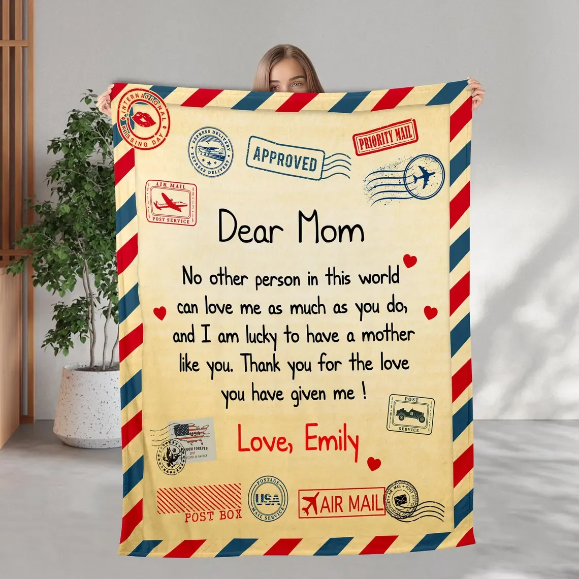Personalized Mothers Day Gifts, Gifts for Mom, Letter To Mom Blanket, Your Own Meaningful Message, Mama Mom Gifts from Daughter/Son-Creatgifts