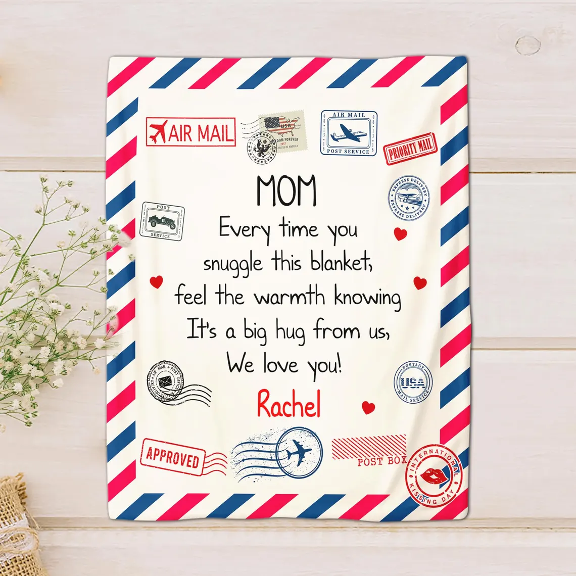 Personalized Mothers Day Gifts, Gifts for Mom, Letter To Mom Blanket, Your Own Meaningful Message, Mama Mom Gifts from Daughter/Son-Creatgifts