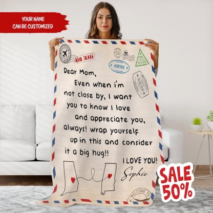 Personalized Dear Mom Blanket, Customized Love And Appreciate Blanket, Mother’s Day Gift, Gift For Mom.Grandma-Creatgifts