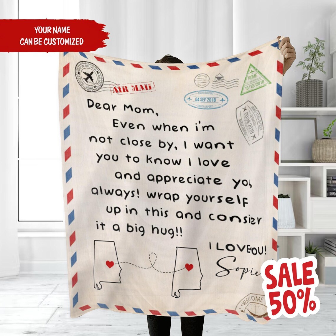 Personalized Dear Mom Blanket, Customized Love And Appreciate Blanket, Mother’s Day Gift, Gift For Mom.Grandma-Creatgifts