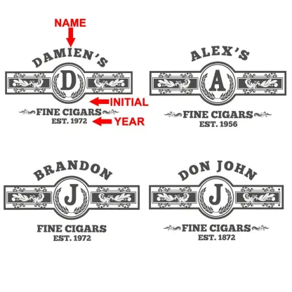 Personalized Cigar Shadow Box - Vintage Groomsmen Wedding Cigar Bands Holder Box