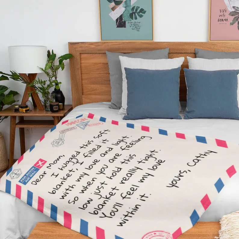 Mothers Day Gifts - Gifts for Mom - Personalized Mom Blanket - Letter to Mom / Your Own Finish - Mom Gifts from Daughter, Son-Creatgifts