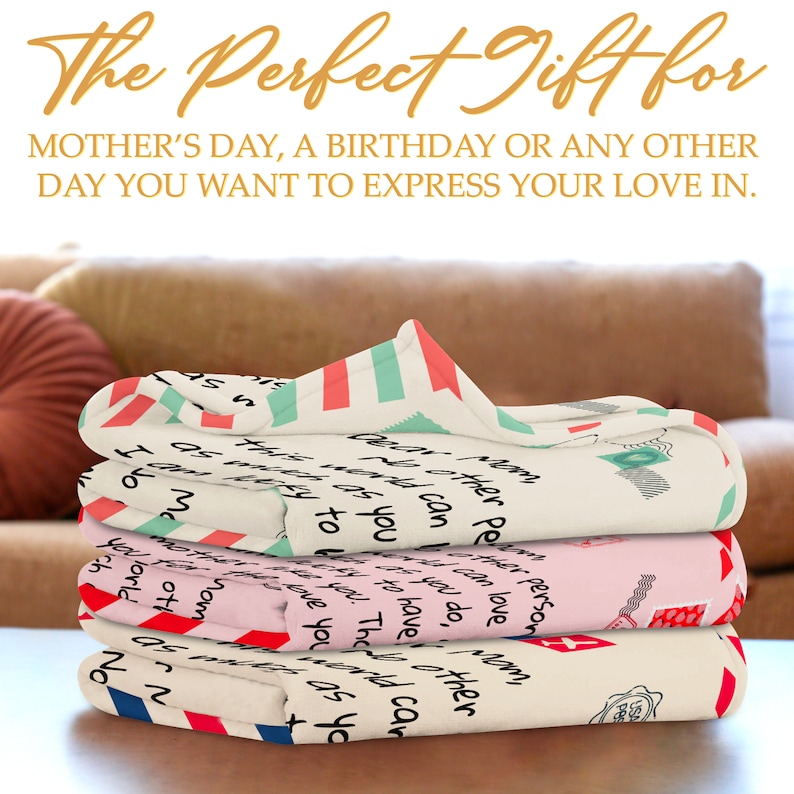Mothers Day Gifts - Gifts for Mom - Personalized Mom Blanket - Letter to Mom / Your Own Finish - Mom Gifts from Daughter, Son-Creatgifts