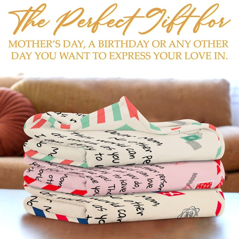 Mothers Day Gifts - Gifts for Mom - Personalized Mom Blanket - Letter to Mom / Your Own Finish - Mom Gifts from Daughter, Son-Creatgifts