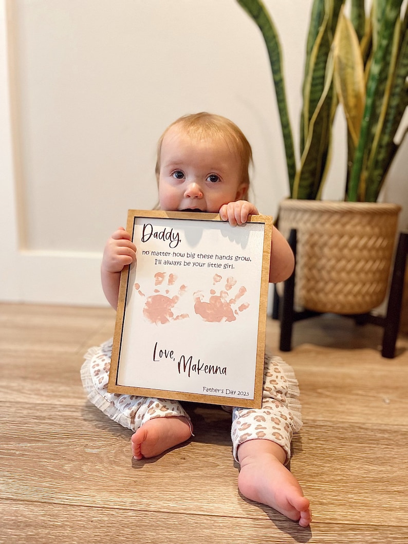 Father’s Day Handprint Sign – DIY Wooden Keepsake Gift from Kids for Dad