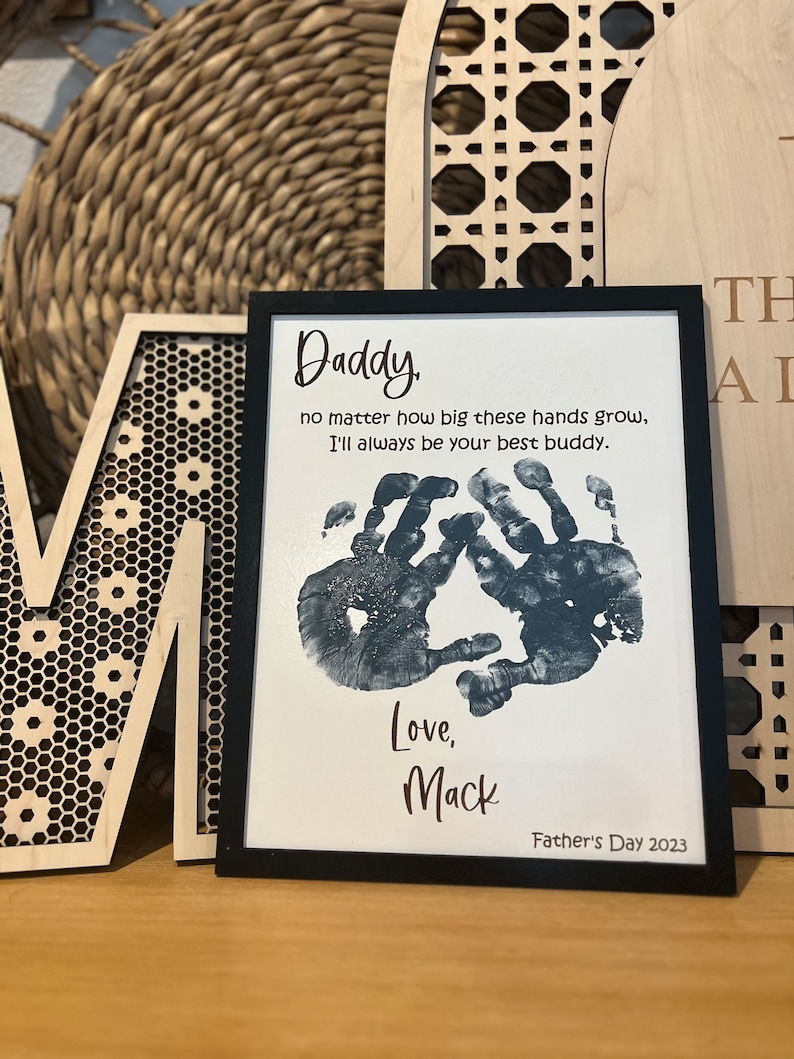 Father’s Day Handprint Sign – DIY Wooden Keepsake Gift from Kids for Dad