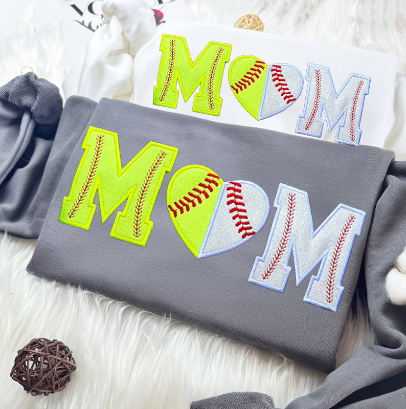 Custom Softball/Baseball Mom Embroidered Sweatshirt