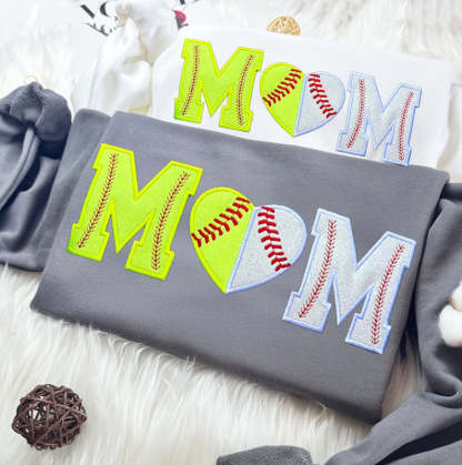 Custom Softball/Baseball Mom Embroidered Sweatshirt