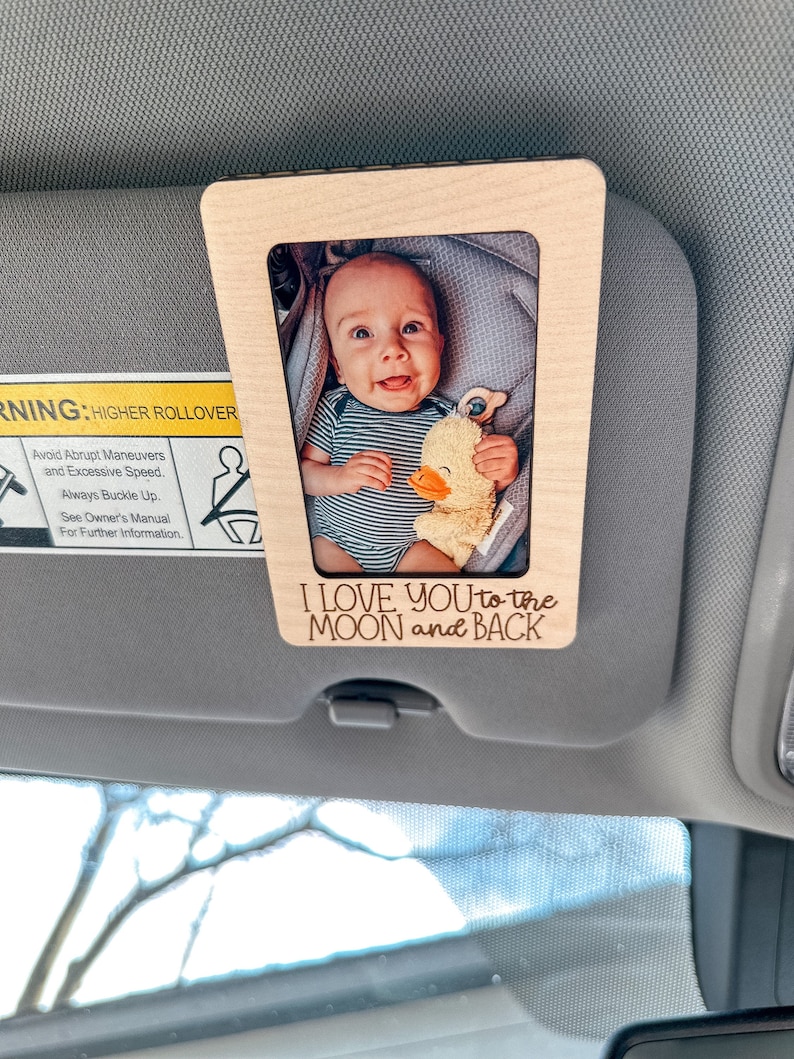 Father’s Day Gift for Dad – Personalized Photo Car Visor Clip, Custom Drive Safe Photo Frame for Dad or Grandpa