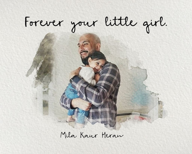 Personalized Dad Drawing Gift – Custom Family Sketch from Daughter or Wife, Father’s Day & Birthday Keepsake