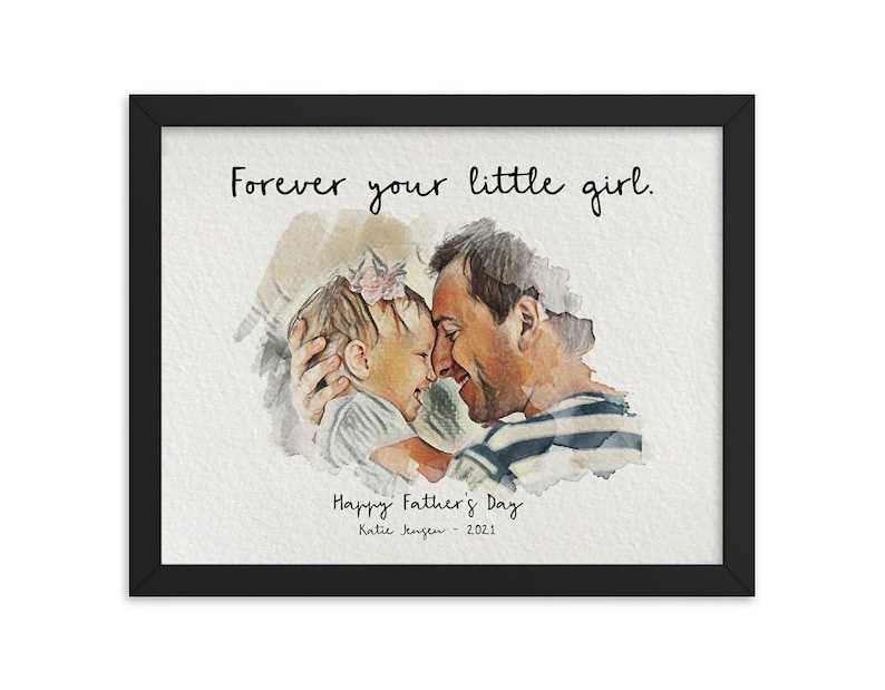 Personalized Dad Drawing Gift – Custom Family Sketch from Daughter or Wife, Father’s Day & Birthday Keepsake