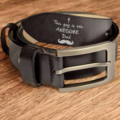 Custom Leather Belt of Engraved Fist Bump from Dad, Kids, and Pet, Gift For Papa
