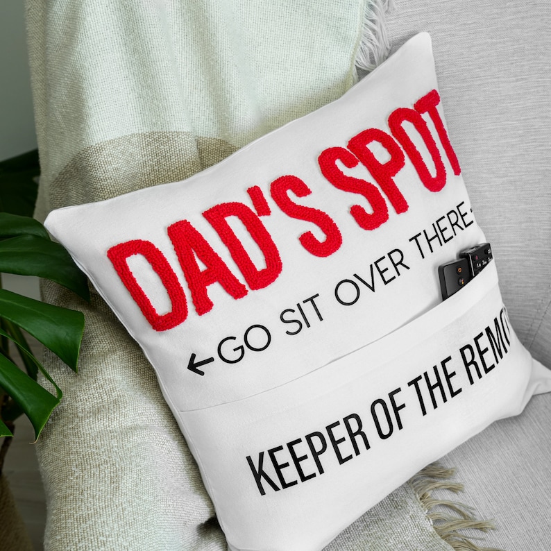 Custom Punch Needle Pillow for Dad, Personalized Father’s Day Throw Pillow, Unique Keepsake Gift for Papa, Husband