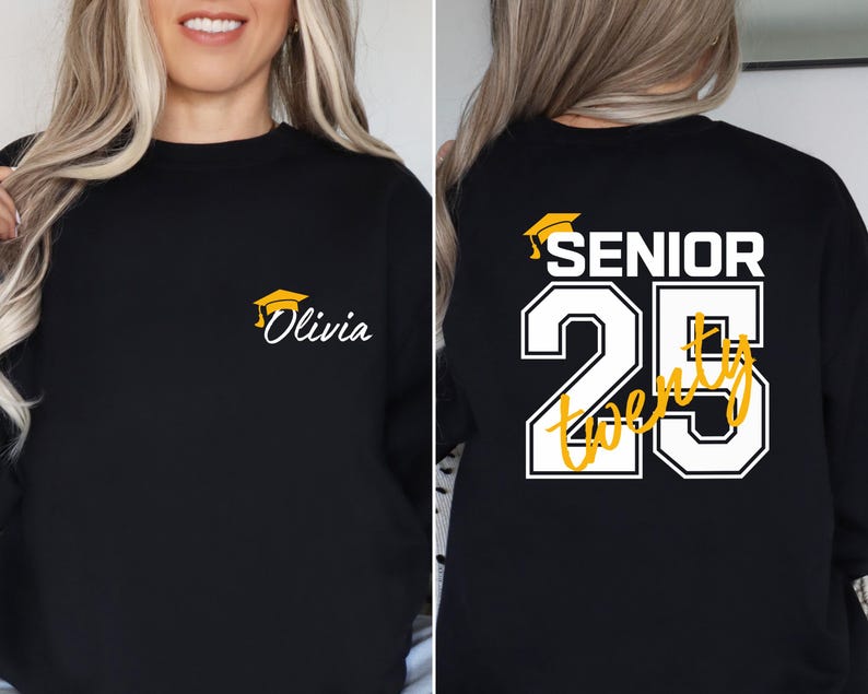 Custom Senior 2025 Sweatshirt, Hoodie, Tees; Graduation Gift