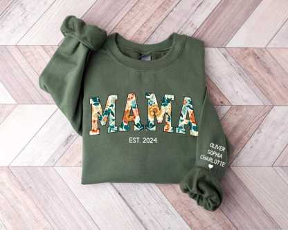 Custom Mama Sweatshirt, Mama Floral Sweatshirt, Hoodie, Tees; Gift for Mother's Day