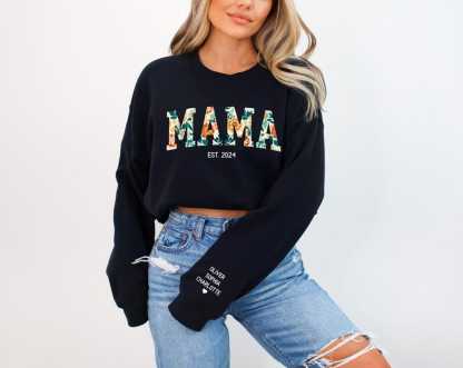 Custom Mama Sweatshirt, Mama Floral Sweatshirt, Hoodie, Tees; Gift for Mother's Day