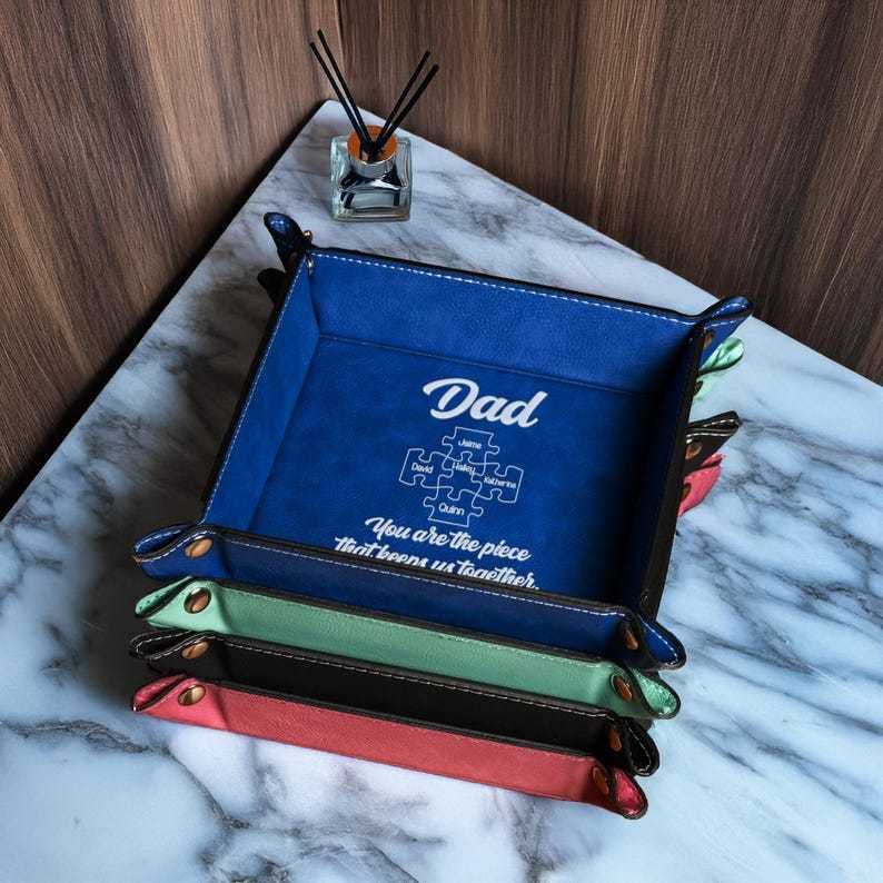 Custom Valet Tray for Dad, Father's Day Gift, Catch All Table Tray