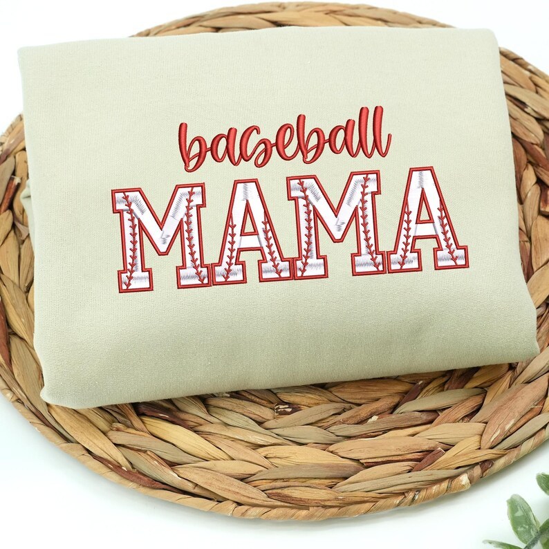 Custom Embroidered Baseball Mama Sweatshirt | Personalized Sports Mom Hoodie | Baseball Mom Shirt | Baseball Lover | Trendy Mother Day Gift