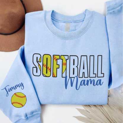 Embroidered Softball Sweatshirt, Softball Mama Embroidered Shirt, Personalized Shirt