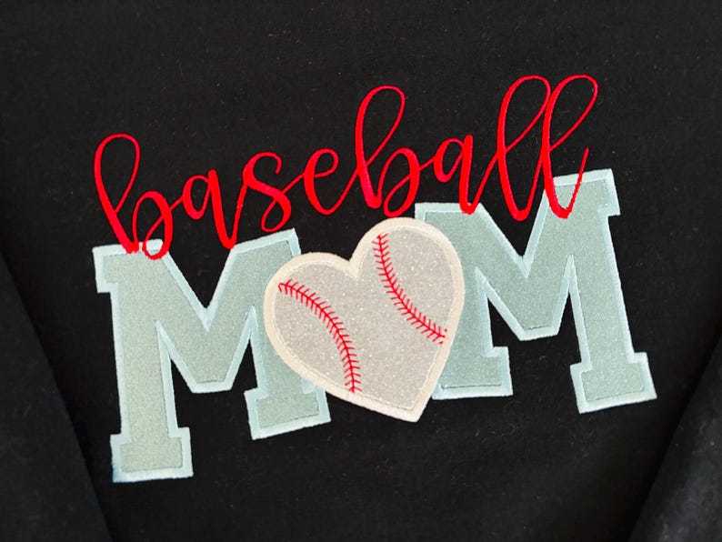 BASEBALL Mom Glitter Applique Sweatshirt || School Spirit Wear || Game Day || High School || College || Personalized || Embroidered