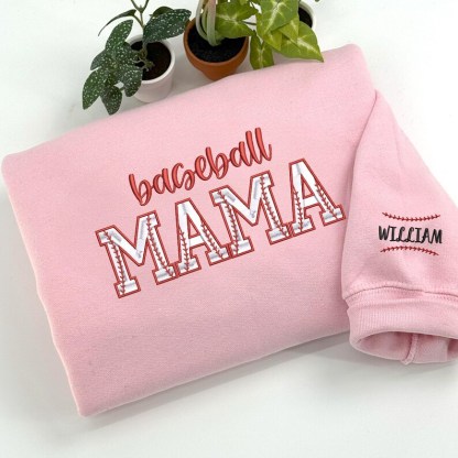 Custom Embroidered Baseball Mama Sweatshirt | Personalized Sports Mom Hoodie | Baseball Mom Shirt | Baseball Lover | Trendy Mother Day Gift