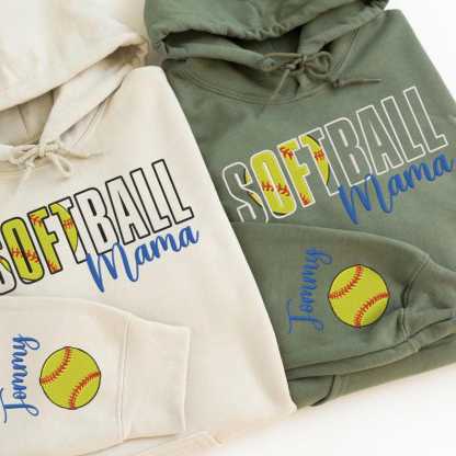 Embroidered Softball Sweatshirt, Softball Mama Embroidered Shirt, Personalized Shirt