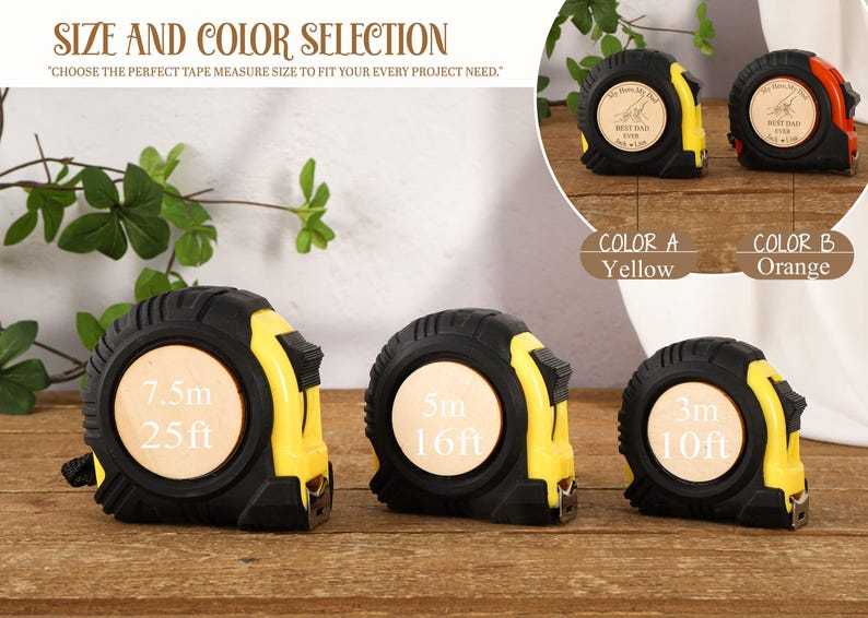 Personalized Tape Measure Gift for Dad, Custom Engraved Tape Measure for Father’s Day