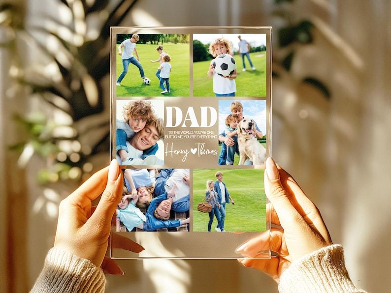 Personalized Photo Night Light – Custom LED Photo Collage Lamp, Father’s Day Gift for Dad, Memory Keepsake Frame