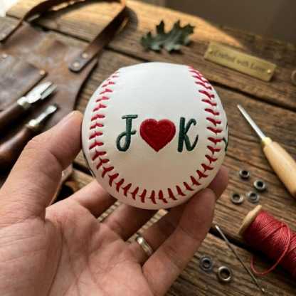 Personalized Embroidered Softball & Baseball | Dad Mom Keepsake Ball | Father's Day Gift from Kids