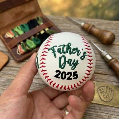 Personalized Embroidered Softball & Baseball | Dad Mom Keepsake Ball | Father's Day Gift from Kids