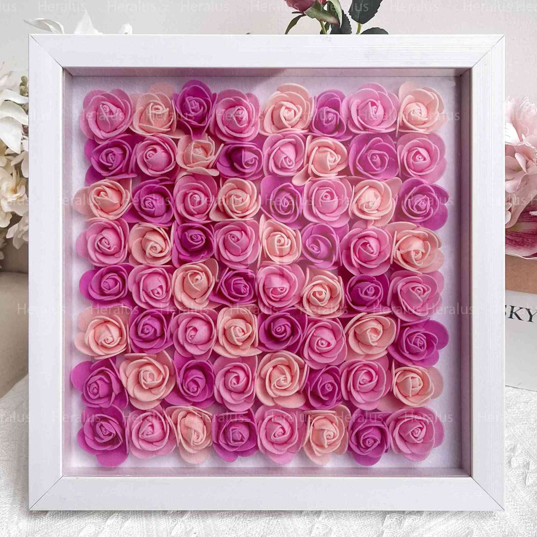 Custom Flower Heart Shadow Box with Names - Mother's Day Gifts For Grandma, Mom (Customized free)