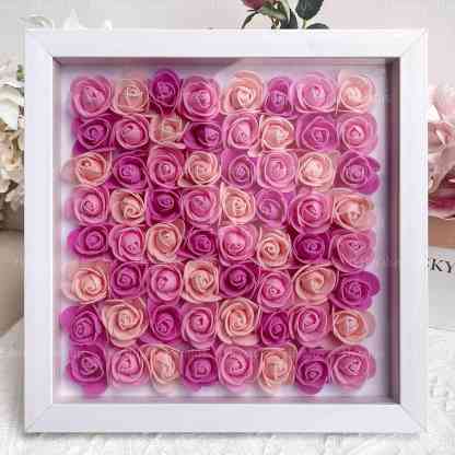 Custom Flower Heart Shadow Box with Names - Mother's Day Gifts For Grandma, Mom (Customized free)