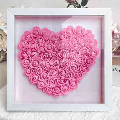 Custom Flower Heart Shadow Box with Names - Mother's Day Gifts For Grandma, Mom (Customized free)