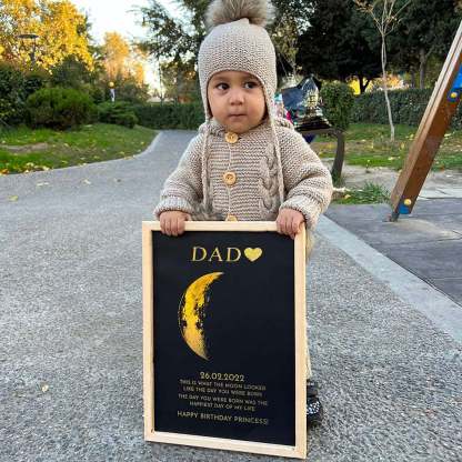 Custom for Dad Art Frame/REAL MOON PHASE Father's Day Gift