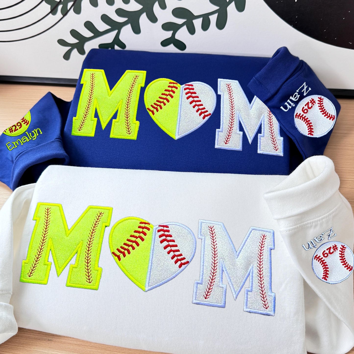 Custom Softball/Baseball Mom Embroidered Sweatshirt